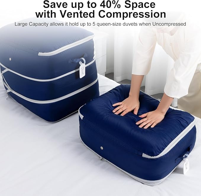 DIMJ Comforter Storage Bag - 110L Ultra Space Saving Self Compression Organize - Image 3