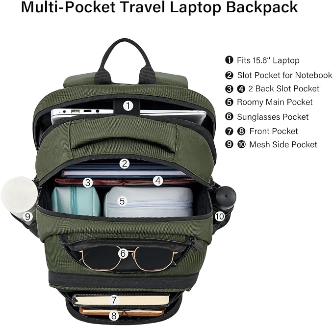 Hanke College Laptop Backpack Multi-Pocket, 18-Inch Large Travel Backpack - Image 2