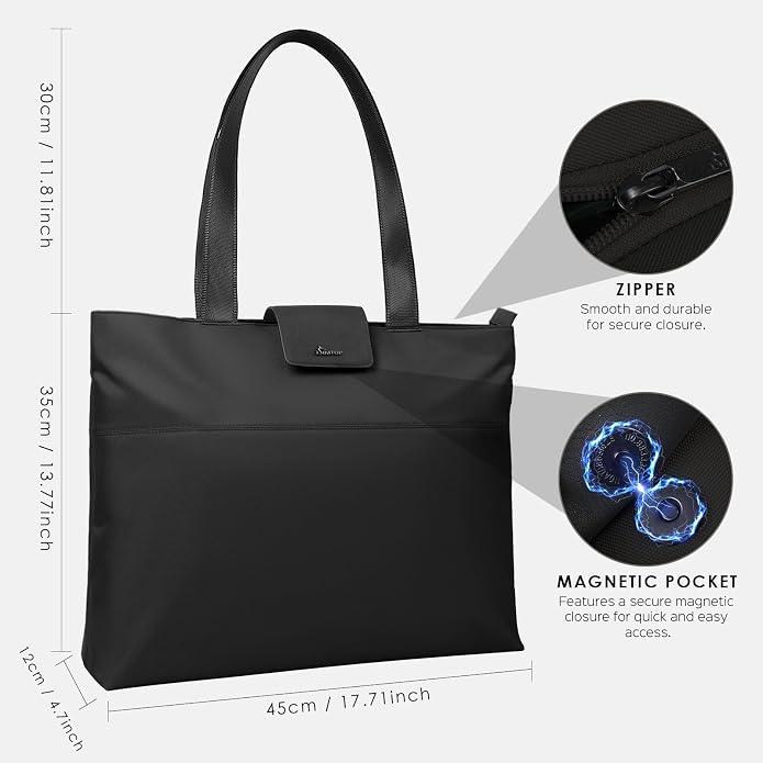 SIMTOP Tote Bag for Women with Magnetic Pocket Water Resistant Polyester 16.2" - Image 3