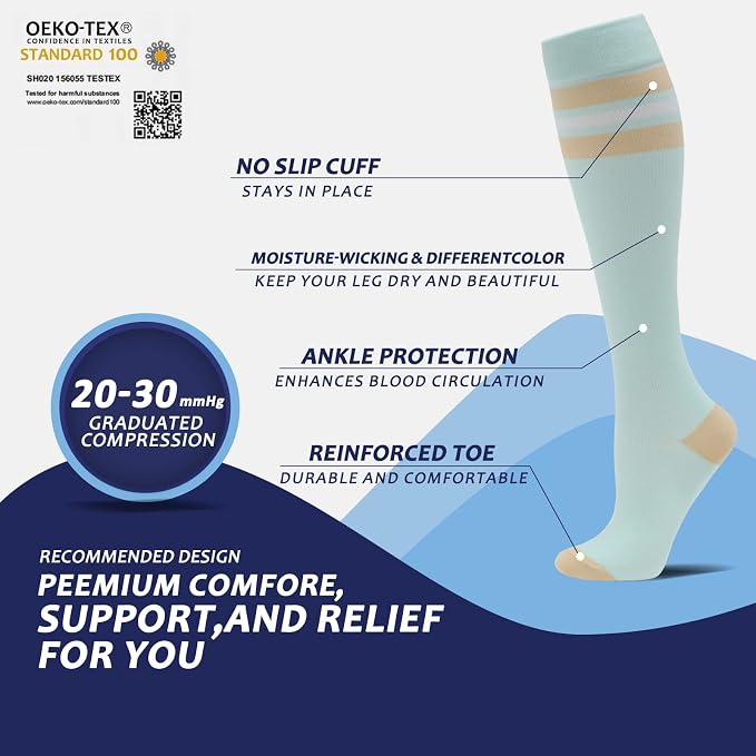 fenglaoda 8 Pairs Compression Socks - Image 3