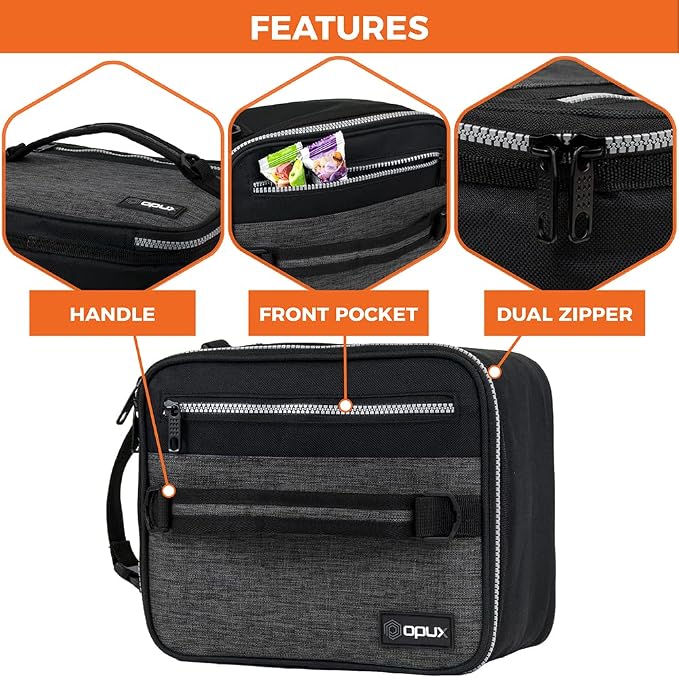 opux Insulated Lunch Box for Men Women Adult, Compact Lunch Bag for Kids Boy - Image 6