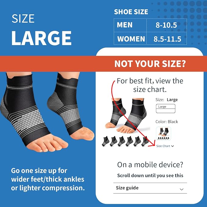 Plantar Fasciitis Sock for Men and Women, Compression Foot Sleeves - Image 3