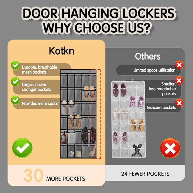 2PCS Over the Door Shoe Organizer - Image 4