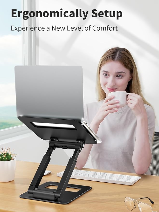 tounee Laptop Stand for Desk Adjustable Height, Telescopic Computer Stand - Image 6