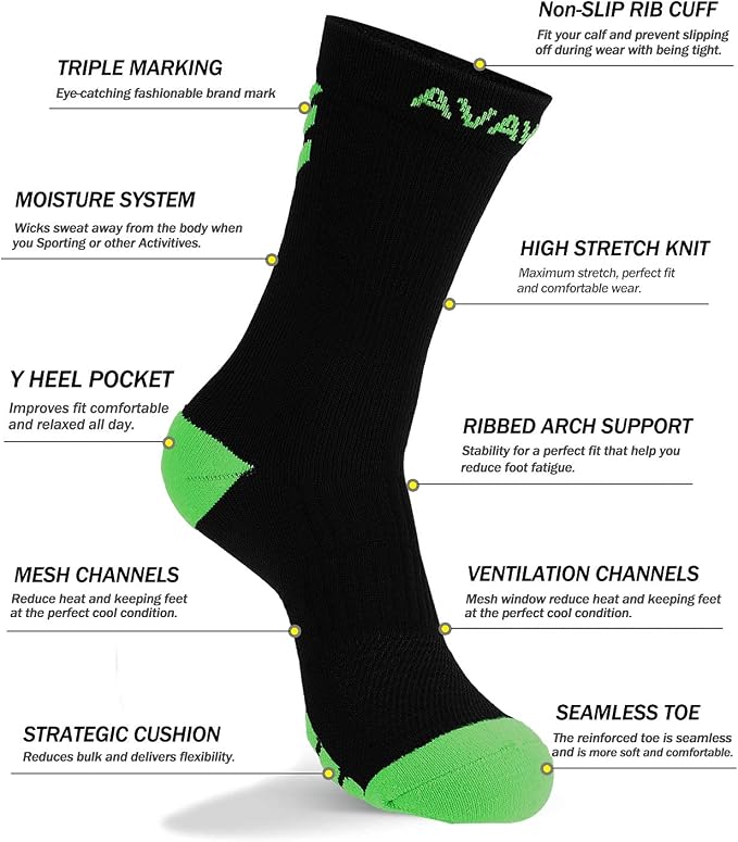 DOVAVA Dri-tech Compression Crew Socks, Comfort Boost Circulation - Image 6