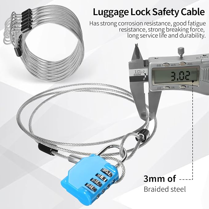 12 Pack Security Cable Luggage Lock - Image 4