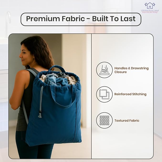 LFH Home Cotton Canvas Large Laundry Bag - Image 6