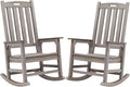 Psilvam Outdoor Rocking Chair Set of 2, Poly Lumber Oversized Rocking Chair by PsilvamGardenFurniture