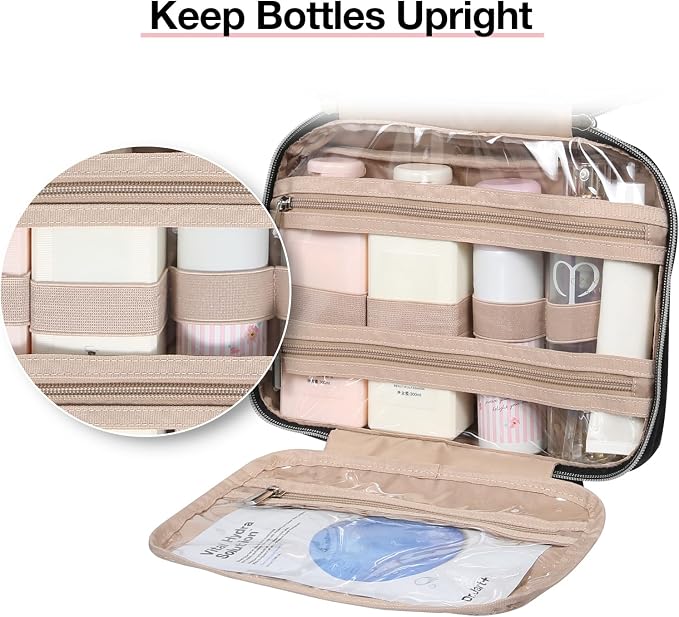 BAGSMART Toiletry Bag Hanging Travel Makeup Organizer - Image 3