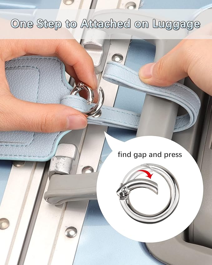 Teskyer Luggage Tags, 3 Pack Premium PU Leather Luggage Tags - Image 5