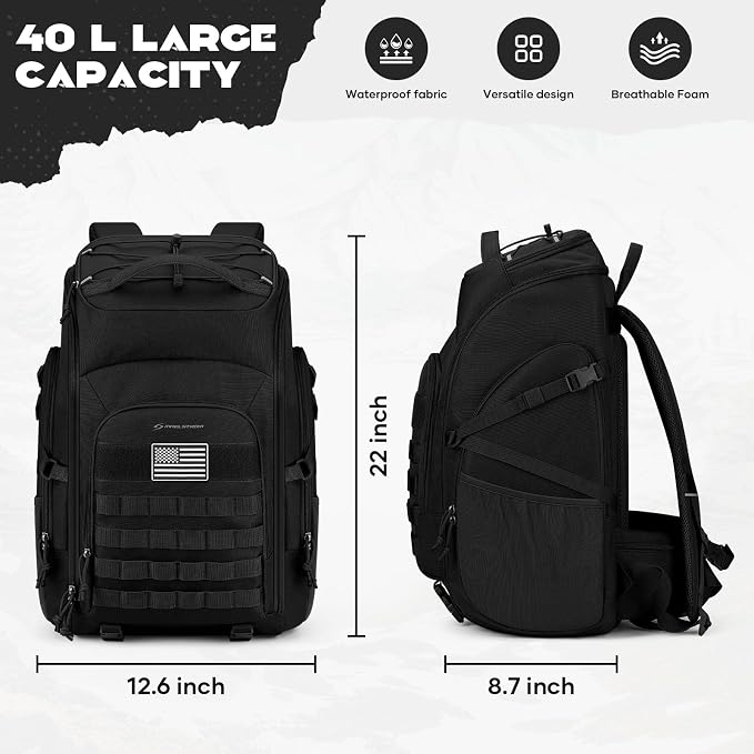 Maelstrom Tactical Backpack for Men, 40L Military Backpack, Water Resistant - Image 4