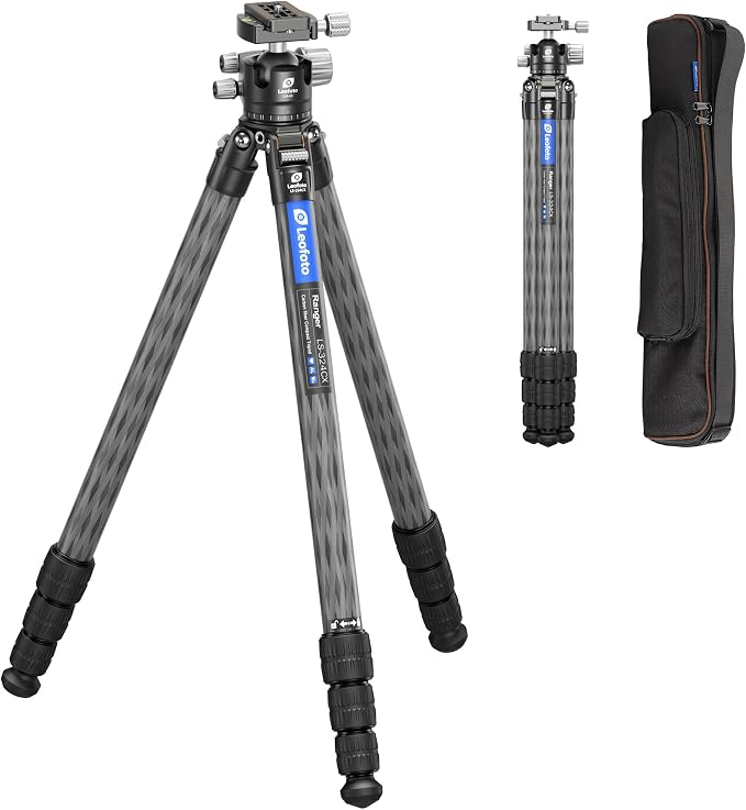 71" Travel Tripod Carbon Fiber for Camera, Compact Lightweight Tripod by Leofoto