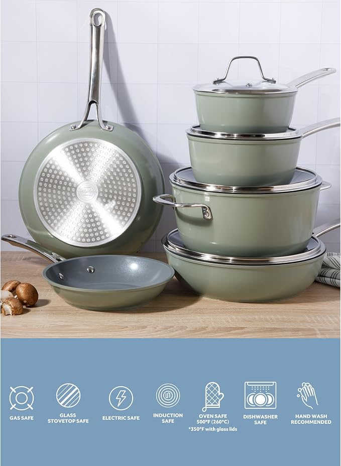 Sur La Table Kitchen Essentials Cool Commune Hard Anodized 10 Piece PFA Free - Image 4
