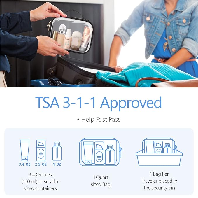 PACKISM TSA Approved Toiletry Bag, 3 Pack Clear Makeup Bags - Image 2