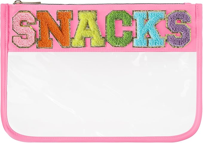 DYSHAYEN Chenille Letter Clear Zipper Pouch by DYSHAYEN