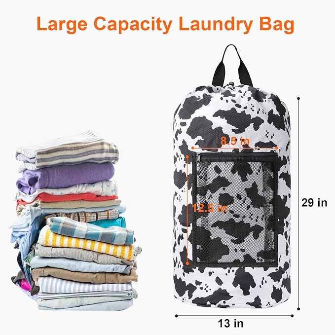 Femuar Laundry Bag Backpack Durable Laundry Bag - Image 2