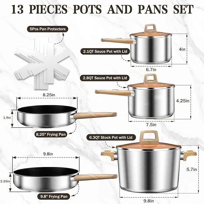 13-Piece Stainless Steel Cookware Set - Image 2