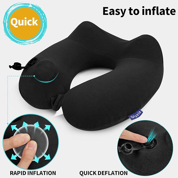 2 Pack Inflatable Travel Neck Pillows - Image 2