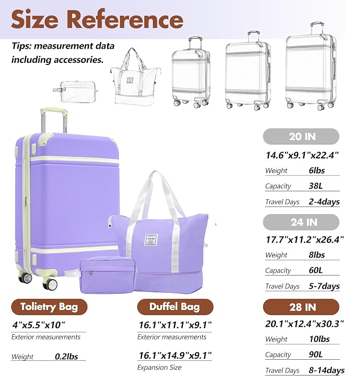 Merax Suitcase Set 28 inches Expandable Luggage - Image 2