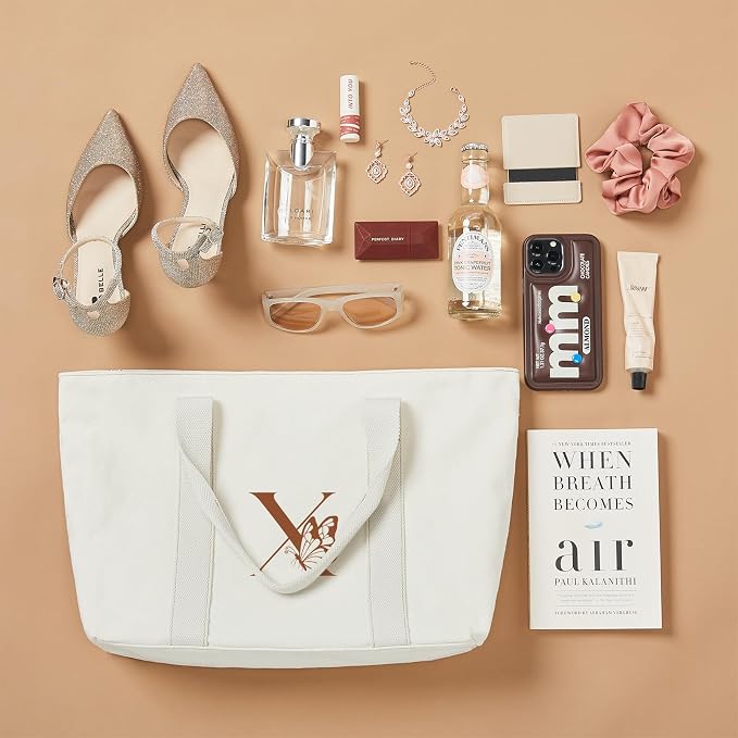 AW BRIDAL Monogram Canvas Tote Bag - Image 3