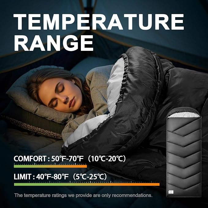 Sleeping Bags for Adults Cold Weather, Waterproof, Lightweight Camping Sleeping - Image 5