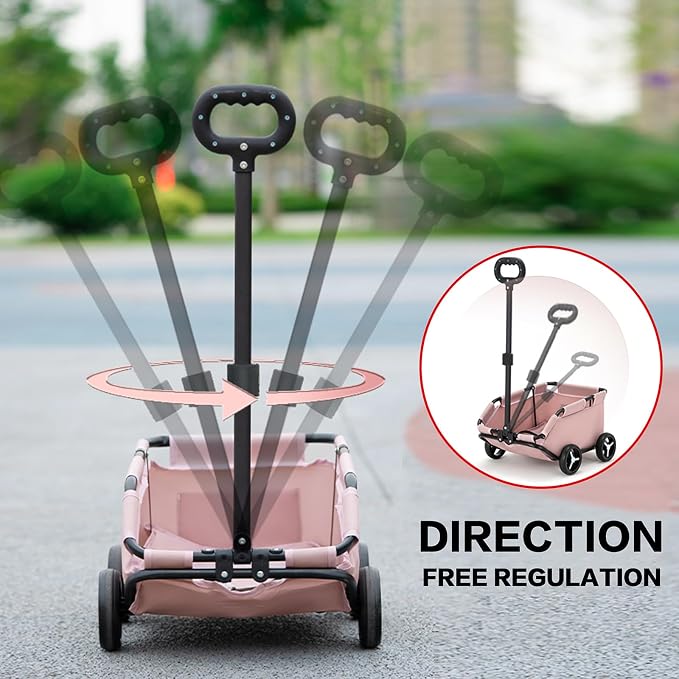 Dog Stroller 4 Wheels Folding Dog Cart Pet Stroller - Image 6