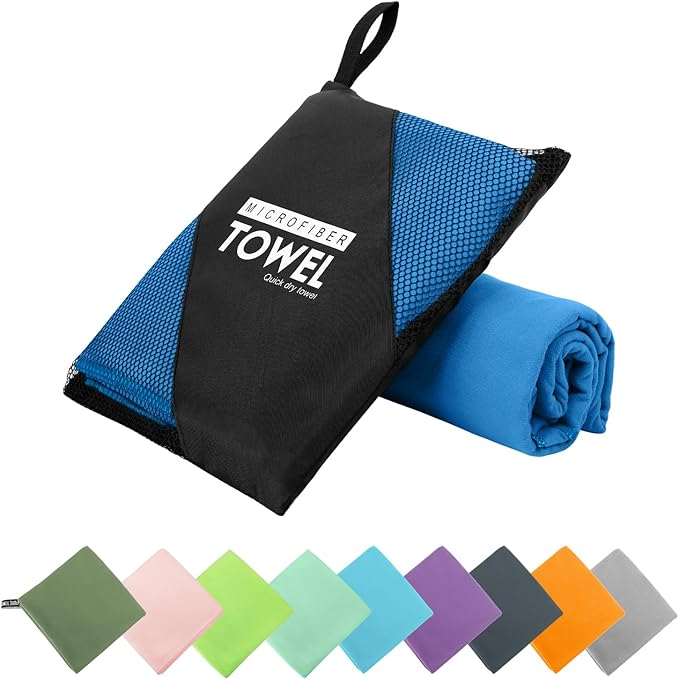 Microfiber Travel Towel, Soft Lightweight Quick Dry Towel, Super Absorbent by ZIUDBOC