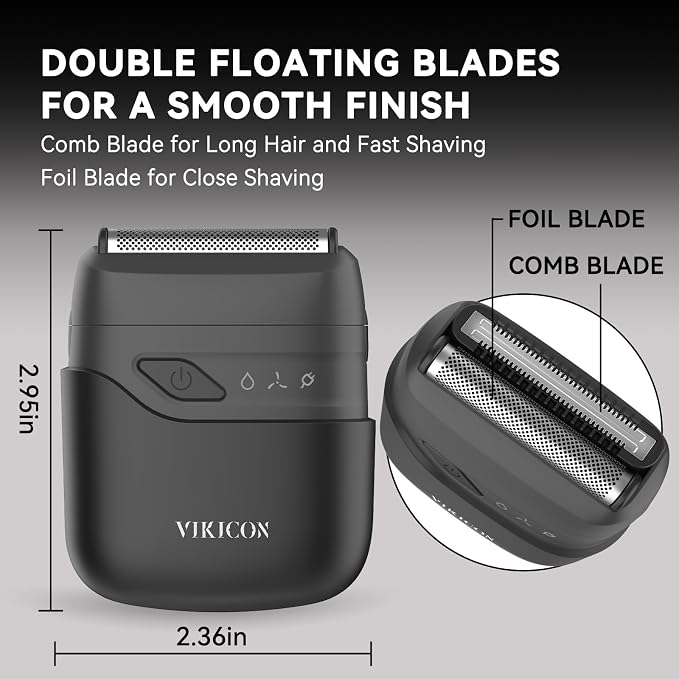 VIKICON® Electric Foil Shavers for Men, Compact Travel Face Shaver, Mini Razor - Image 2