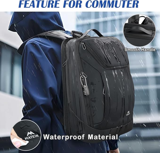 MATEIN Waterproof Laptop Backpack 17 Inch, Anti Theft Business Backpack - Image 3