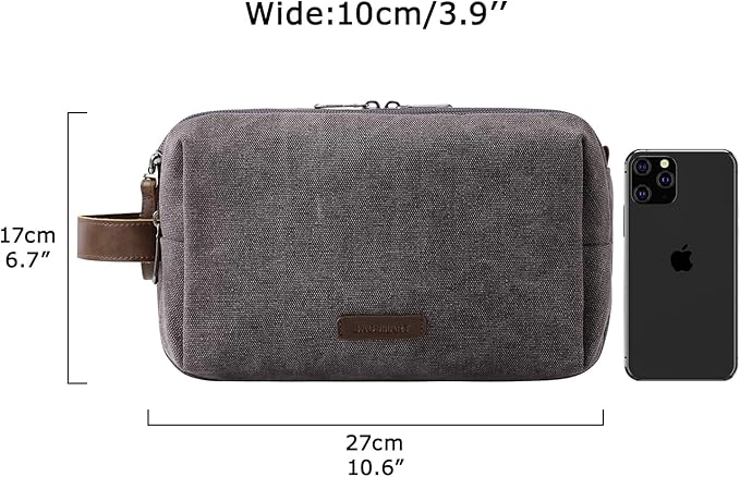 BAGSMART Toiletry Bag for Men, Canvas Travel Toiletry Organizer Dopp Kit - Image 6