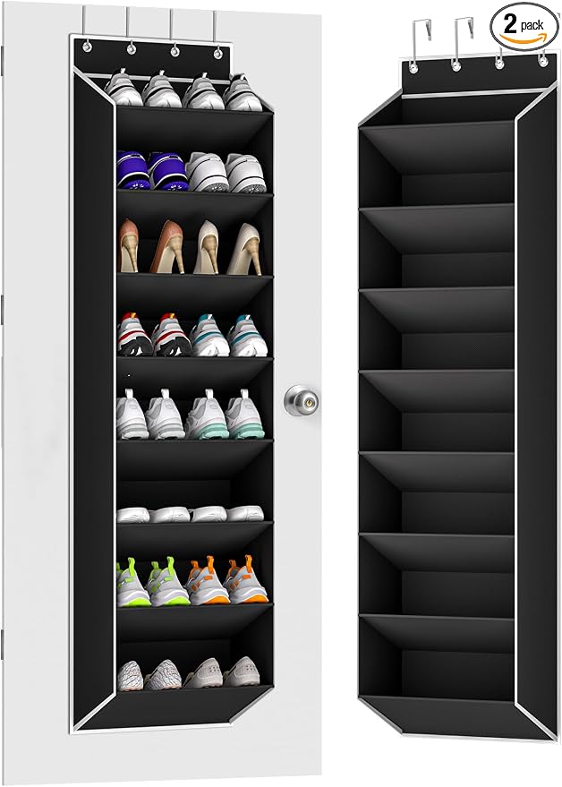 Over The Door Shoe Organizer Storage Fit 16-24 Pairs Hanging Shoe Rack Organiser by StrongandOrganizer