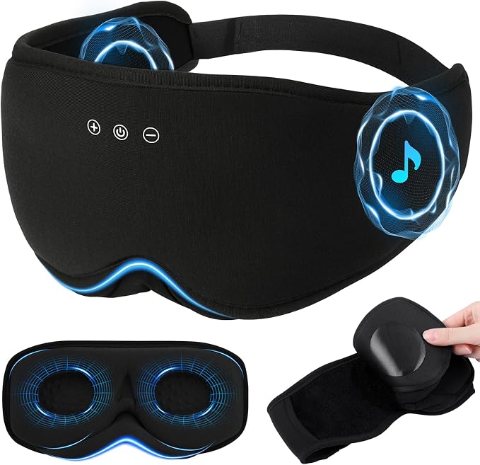 Sleep Eye Mask with Wireless Headphones by RestEasyLiveCalm