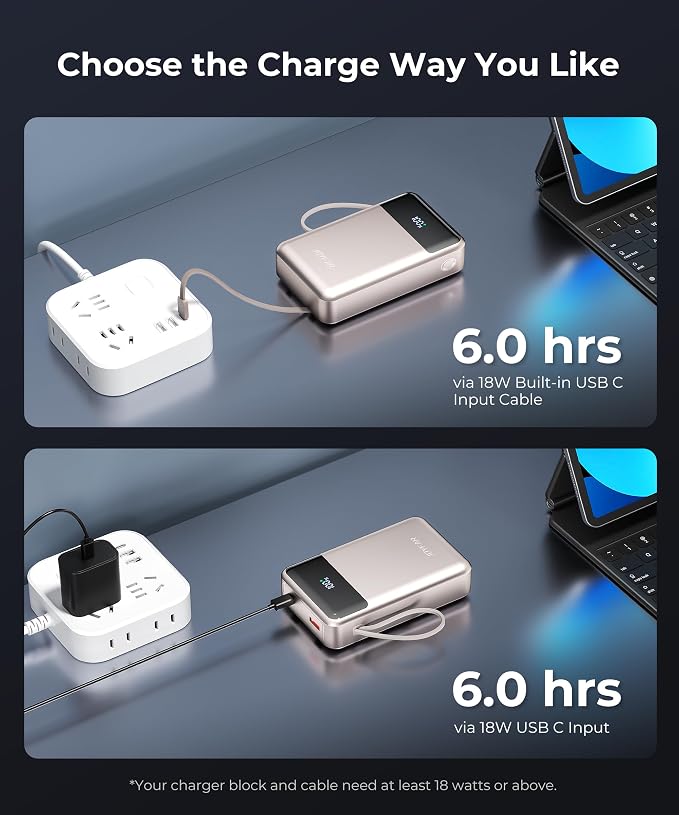 Portable-Charger-Power-Bank Travel Essentials Battery Pack USB C 30000mAh Built - Image 7