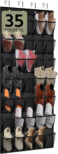 35 Pocket Over the Door Shoe Organizer, Reusable Breathable Large Mesh Bag by Unknown