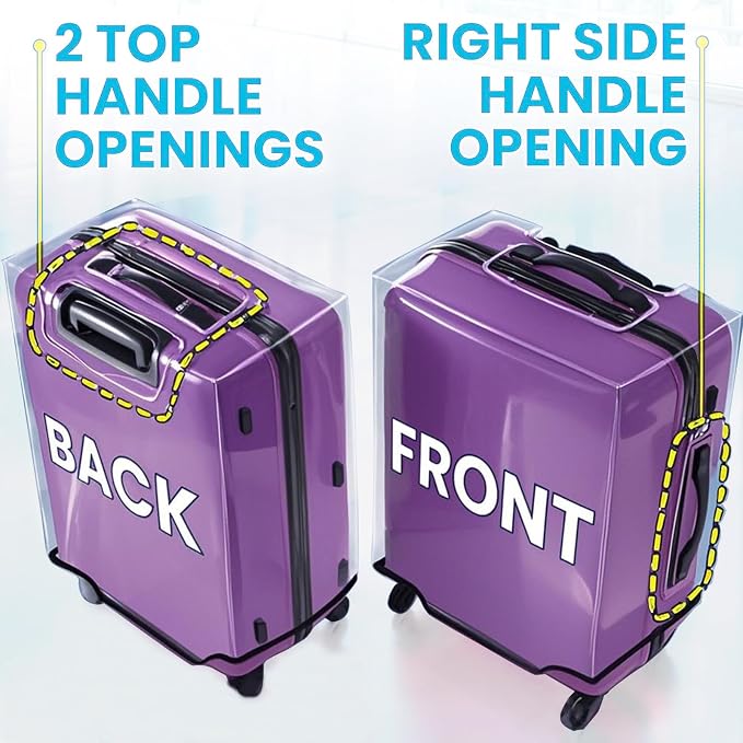 Clear Luggage Cover for 24 inch Suitcase Tsa Approved Thicken PVC Plastic - Image 6