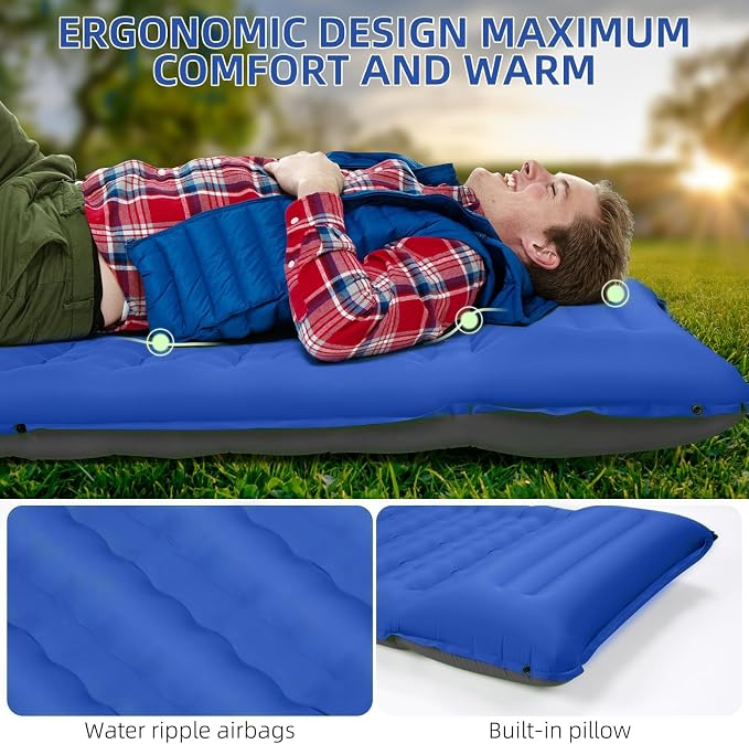 Camping Sleeping Pad 5 Inch, Inflatable Sleeping Pad - Image 2