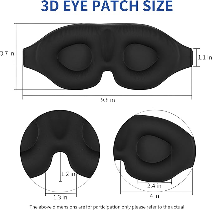 Sleep Eye Mask, 3D Eyes Mask for Sleeping, Contoured Cup Night Blindfold Eye - Image 2