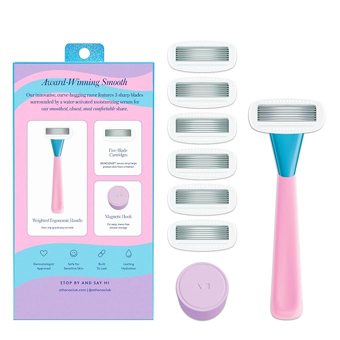 Women's Razor Shave Kit, 1 Pool Party Razor Handle + 6 Blade Refills - Image 2