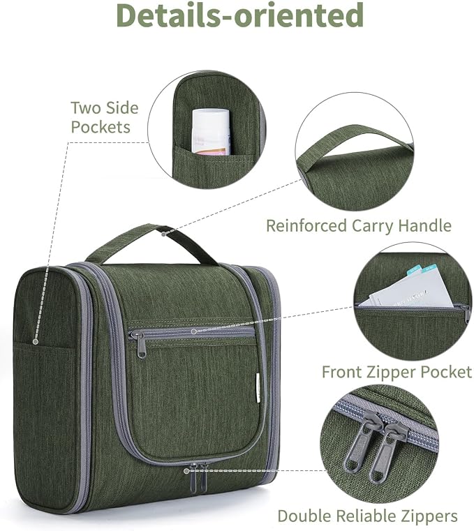 Narwey Hanging Toiletry Bag for Women Travel Makeup Bag Organizer Toiletries - Image 6