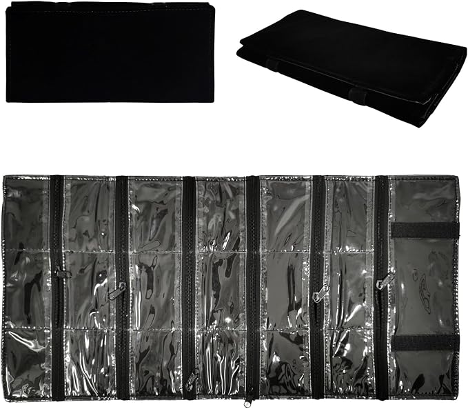 Travel Jewelry Roll Bag Portable Organizer Pouch by SCIKHEFT