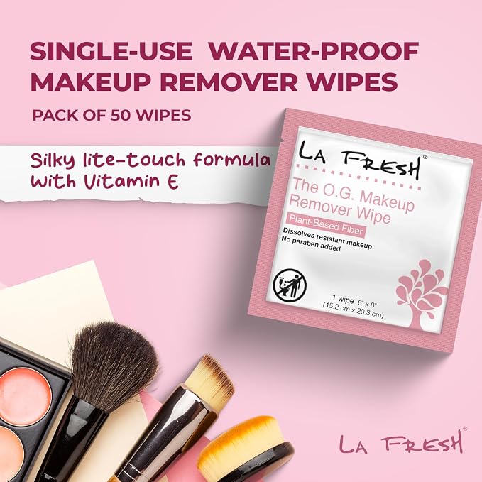 La Fresh Makeup Removal Facial Cleansing Wipes, Waterproof - Image 2