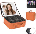 Travel Makeup Bag With LED Mirror, Makeup Travel Train Case with 3 Color Setting by Unknown