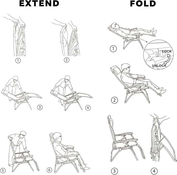 Oversized Padded Zero Gravity Lounge Chair Set of 2, Foldable Patio Anti - Image 8