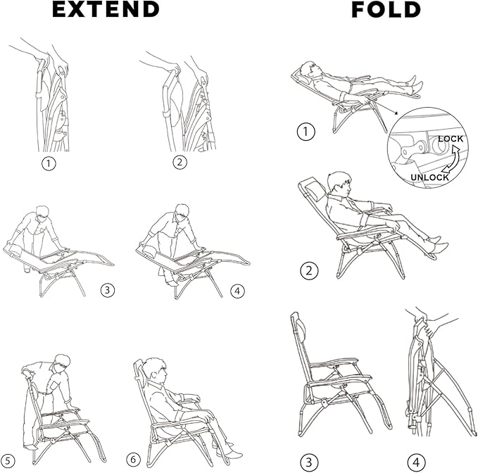 Oversized Padded Zero Gravity Lounge Chair, Foldable Patio Anti Gravity - Image 6