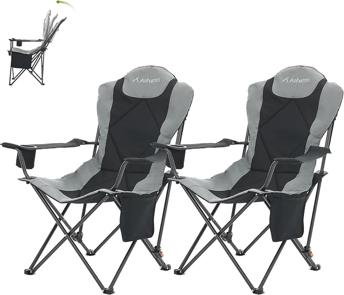 Camping Chairs, Portable 2 Pack Camp Chairs by Aohanoi