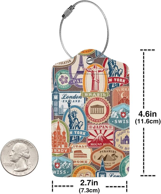 2 Pack Landmark Sticker Luggage Tags - Image 4
