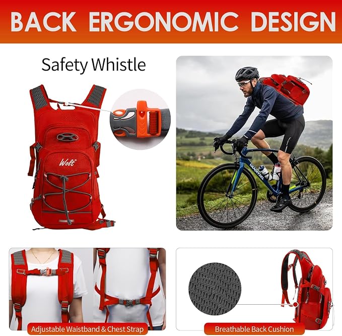 WOLT Hydration Backpack 18L Hiking Water Backpack - Image 6