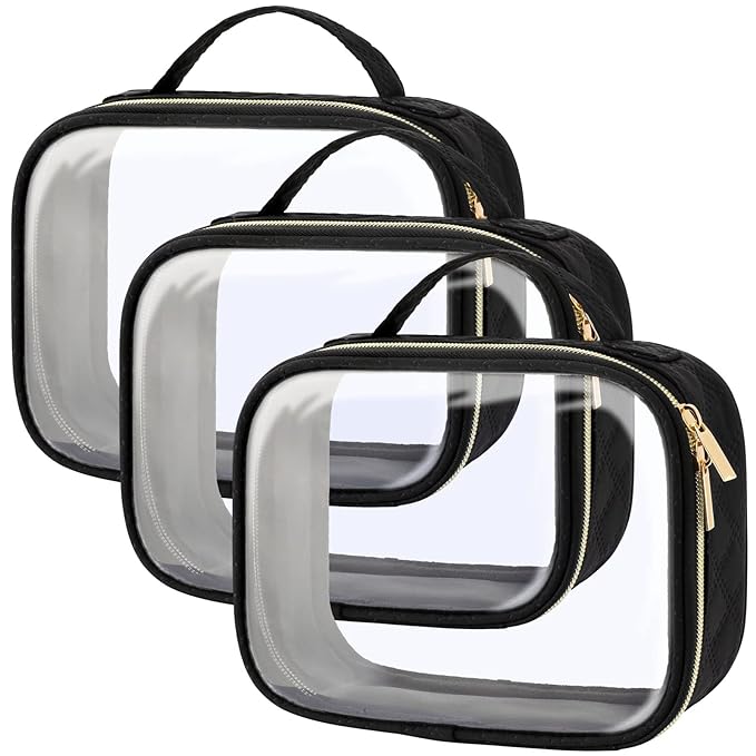 PACKISM TSA Approved Toiletry Bag, 3 Pack Clear Makeup Bags by Packism