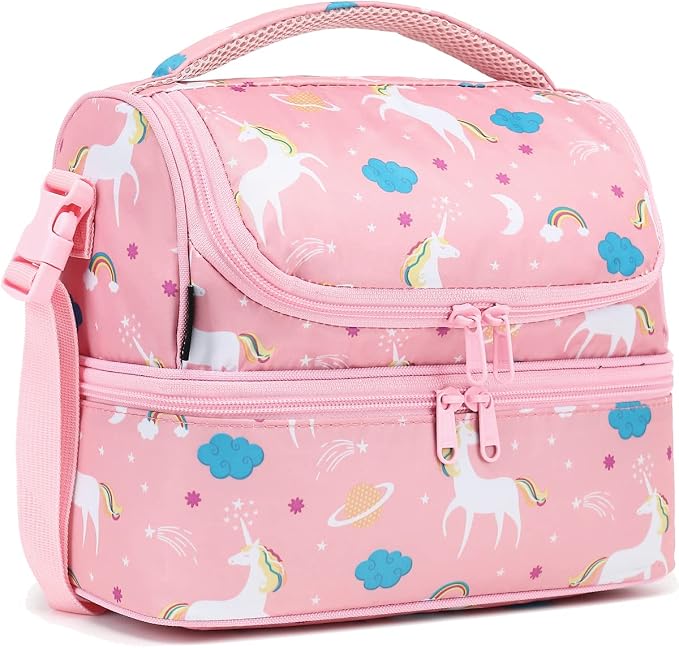 FlowFly Kids Double Decker Cooler Insulated Lunch Bag Large Tote by FlowFly