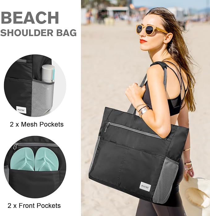 G4Free Beach Bag, Waterproof Sandproof Beach Tote Bag, Large Capacity Foldable - Image 4